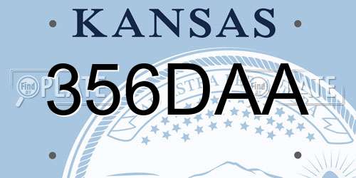 356DAA Kansas License Plate