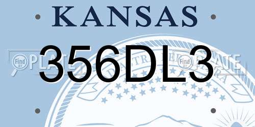 356DL3 Kansas License Plate