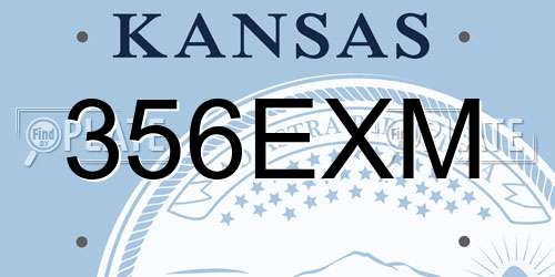 356EXM Kansas License Plate