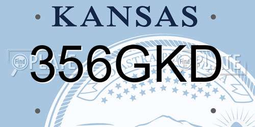 356GKD Kansas License Plate