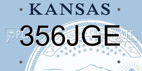356JGE Kansas License Plate