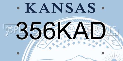 356KAD Kansas License Plate