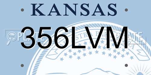 356LVM Kansas License Plate