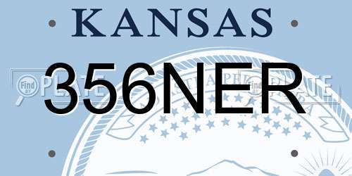 356NER Kansas License Plate