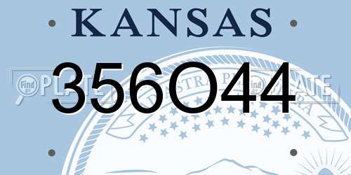 356O44 Kansas License Plate