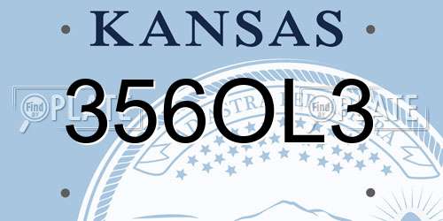 356OL3 Kansas License Plate