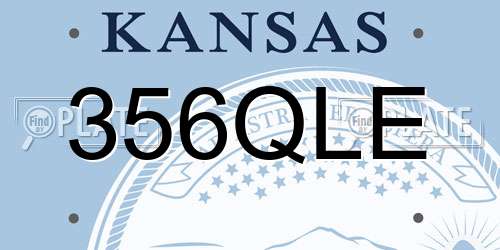 356QLE Kansas License Plate