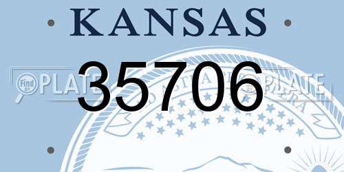 35706 Kansas License Plate