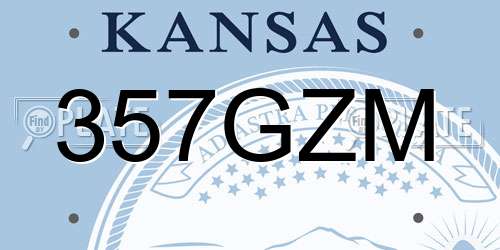 357GZM Kansas License Plate