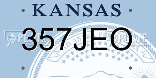 357JEO Kansas License Plate