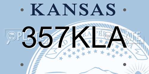 357KLA Kansas License Plate