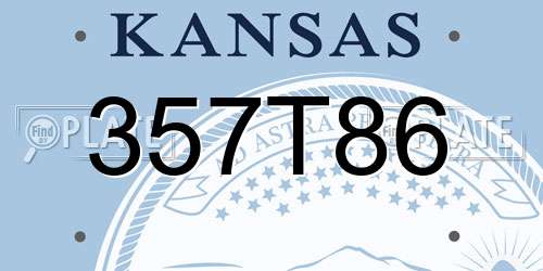 357T86 Kansas License Plate