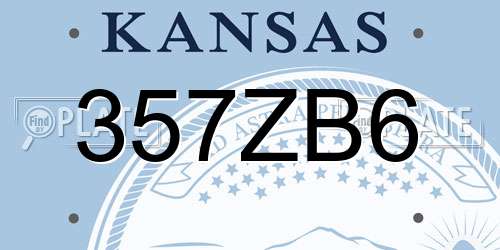357ZB6 Kansas License Plate