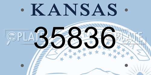 35836 Kansas License Plate