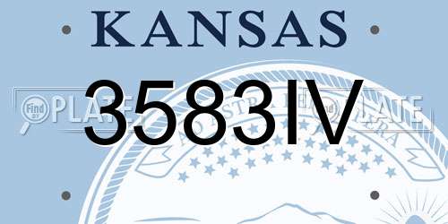 3583IV Kansas License Plate