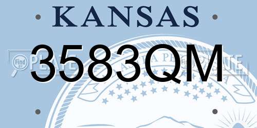 3583QM Kansas License Plate