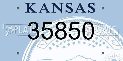 35850 Kansas License Plate