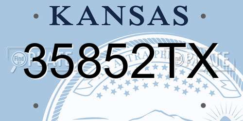 35852TX Kansas License Plate