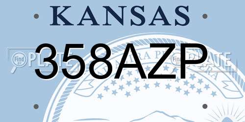 358AZP Kansas License Plate