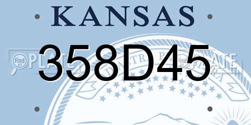 358D45 Kansas License Plate