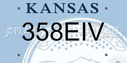 358EIV Kansas License Plate