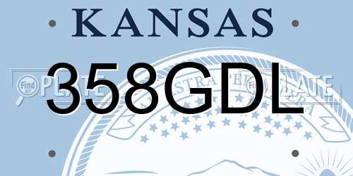358GDL Kansas License Plate