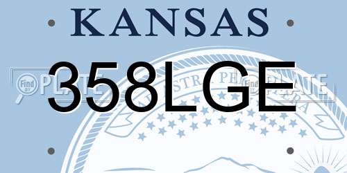 358LGE Kansas License Plate