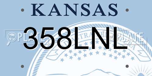 358LNL Kansas License Plate