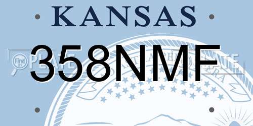 358NMF Kansas License Plate