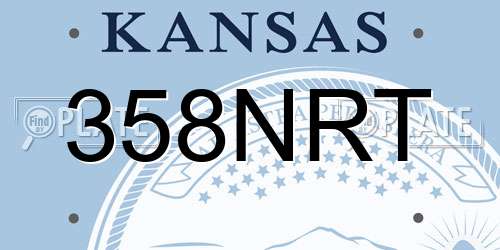 358NRT Kansas License Plate