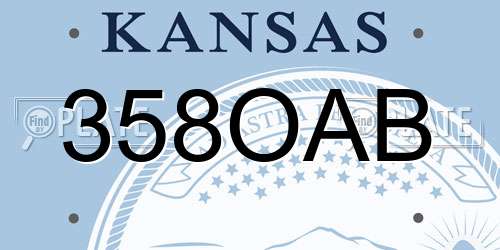 358OAB Kansas License Plate