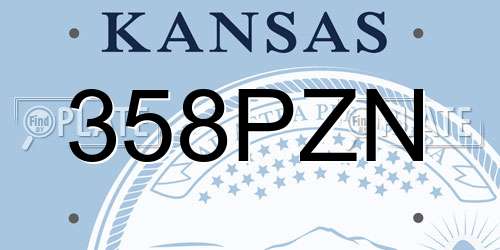 358PZN Kansas License Plate
