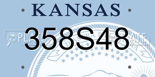 358S48 Kansas License Plate