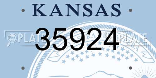 35924 Kansas License Plate
