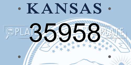 35958 Kansas License Plate