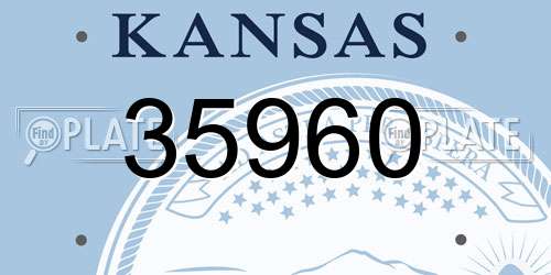 35960 Kansas License Plate