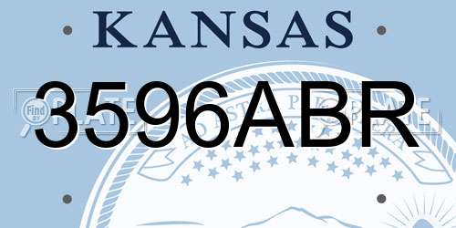3596ABR Kansas License Plate