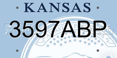 3597ABP Kansas License Plate