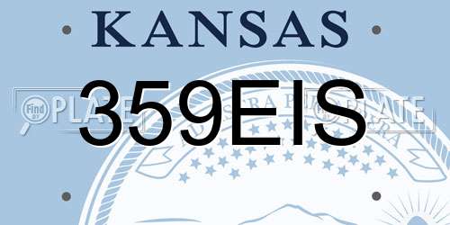 359EIS Kansas License Plate