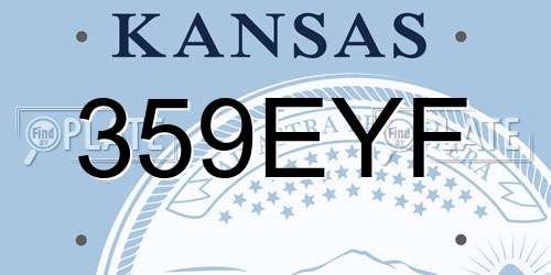359EYF Kansas License Plate