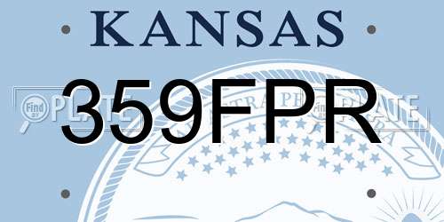 359FPR Kansas License Plate