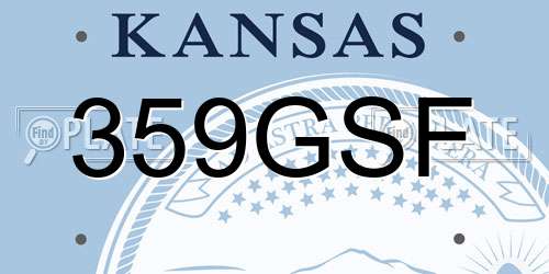 359GSF Kansas License Plate
