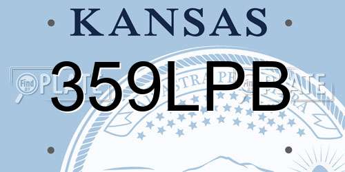 359LPB Kansas License Plate