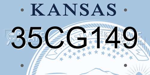 35CG149 Kansas License Plate