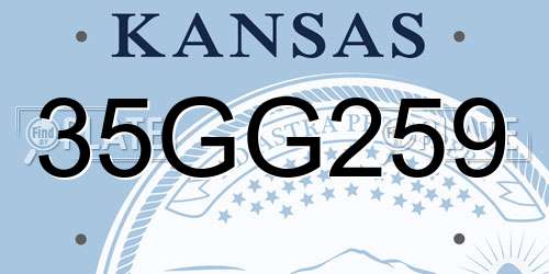 35GG259 Kansas License Plate