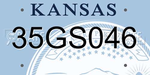35GS046 Kansas License Plate