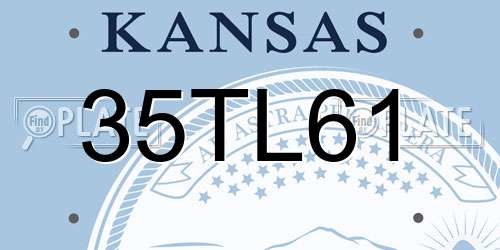 35TL61 Kansas License Plate