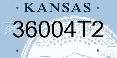 36004T2 Kansas License Plate