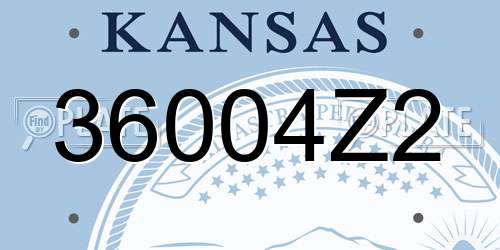 36004Z2 Kansas License Plate