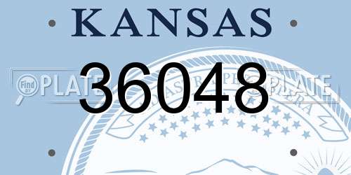 36048 Kansas License Plate